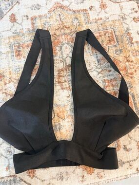Super down black triangle bra top